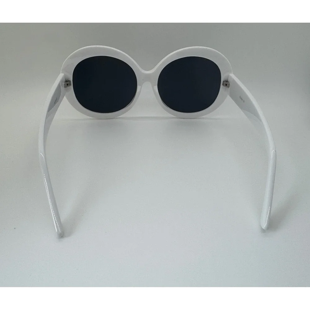 White Oval Clout Goggles Sunglasses Retro 90s Mod Style Bold Frame Tinted Lens